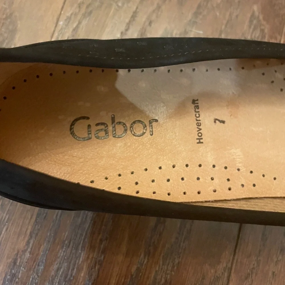 Gabor Hovercraft Flats Womens Black Perforated Suede Slip On Size 7